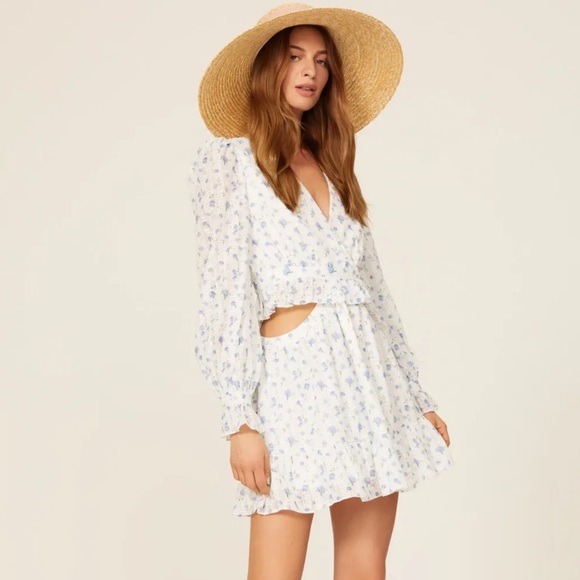 One33 Social Cut Out Floral Mini Dress 2 Cotton - Picture 2 of 7